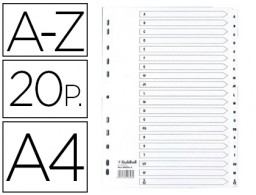 Juego de separadores alfabético Exacompta A4 cartulina 180 g/m² blanca